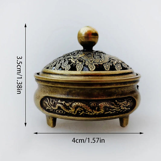 New 1PC Alloy Incense Burner Chinese Buddha Lotus Flower Incense Holder Handmade Censer For Buddhist Home Office Decoration